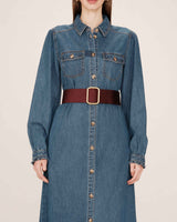 Suede-look belt plum Nelsie