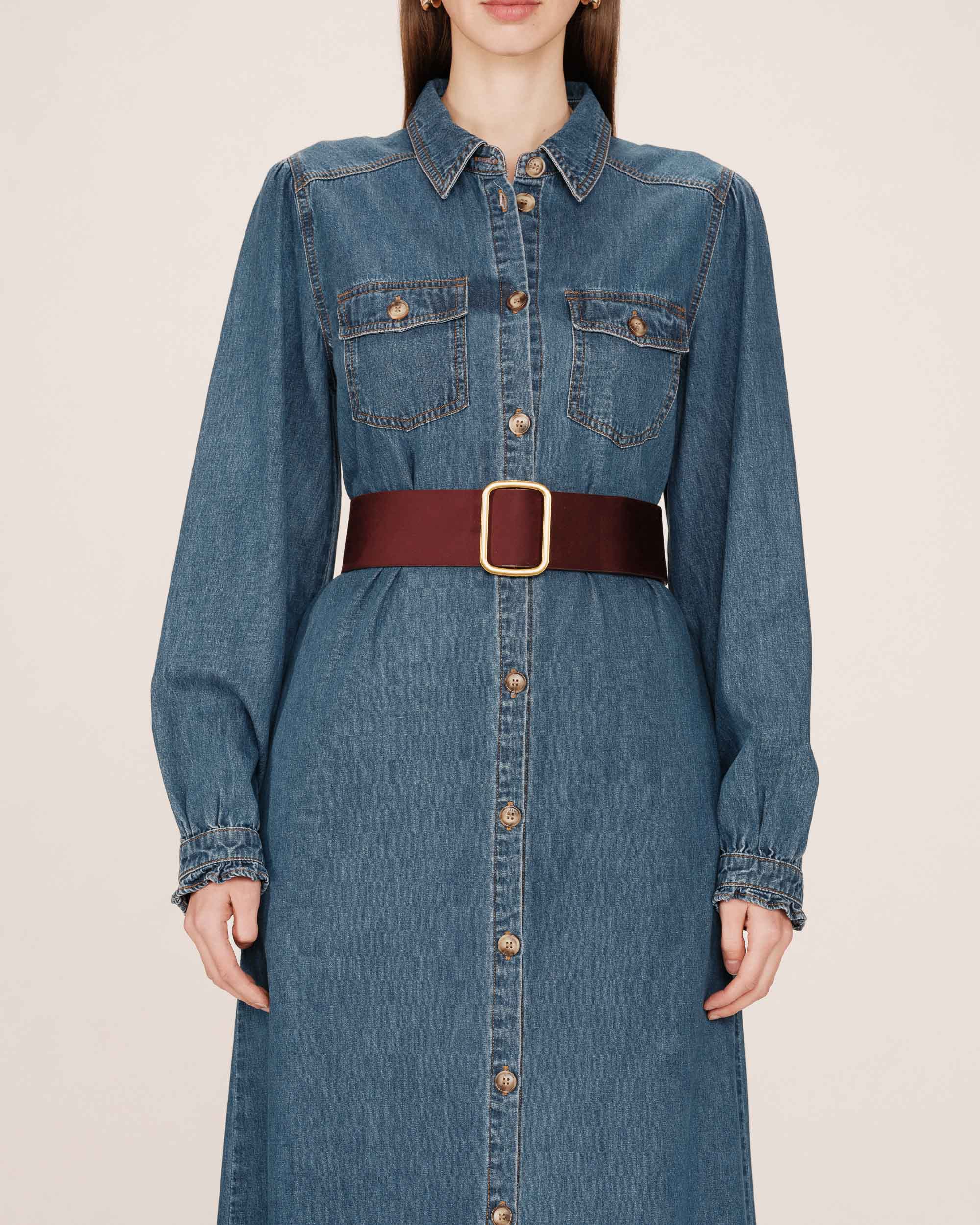 Suede-look belt plum Nelsie