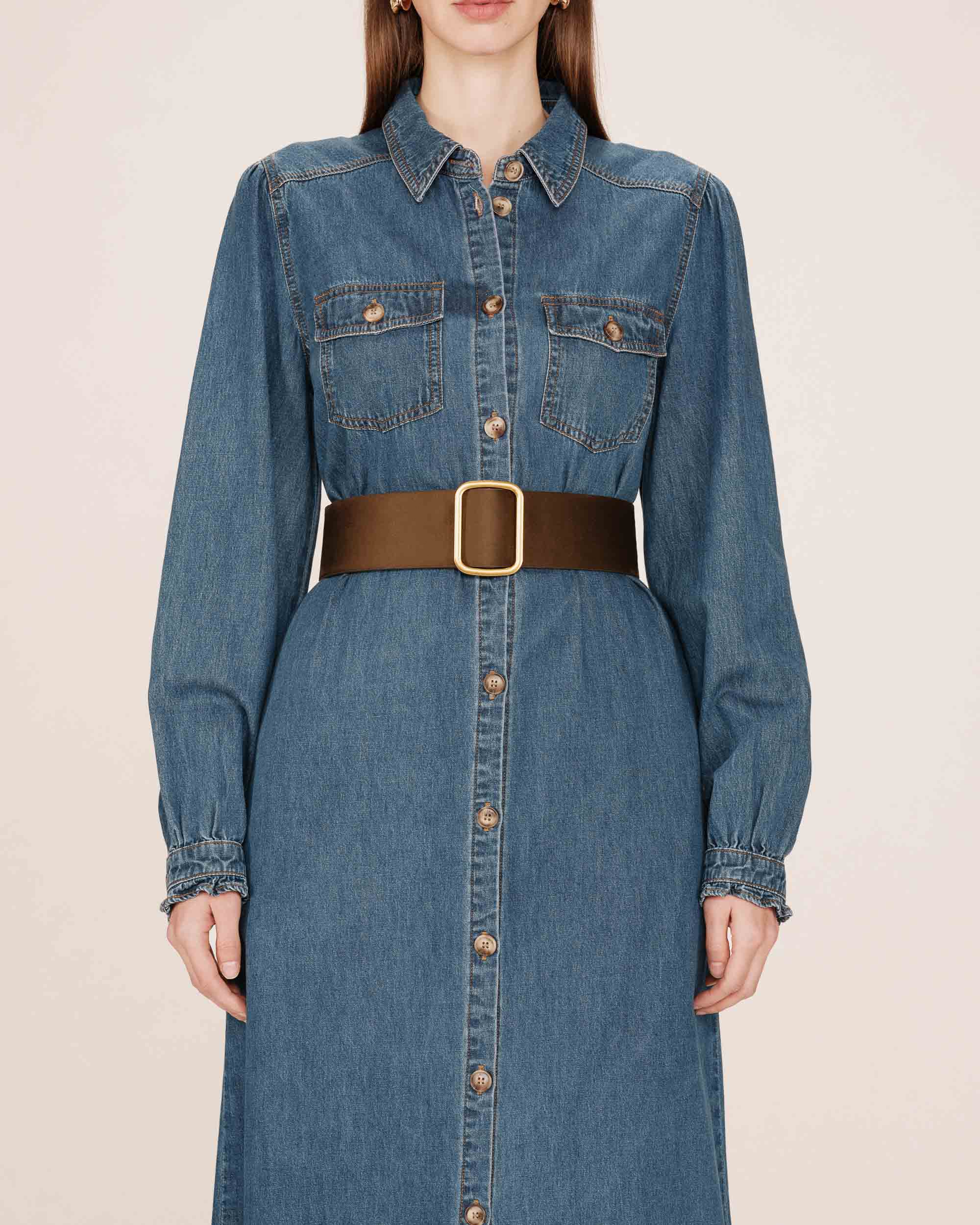 Suede-look belt fgoldest green Nelsie