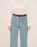 Suede belt burgundy Scotland