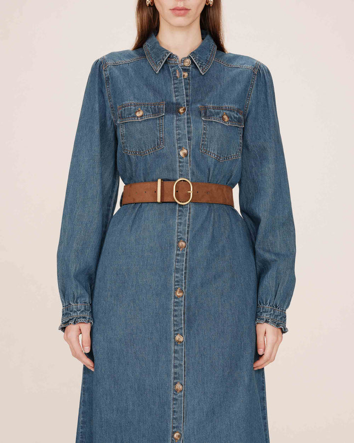 Ceinture en suedine chocolat Swinton