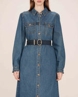 Suede-look belt navy Swinton