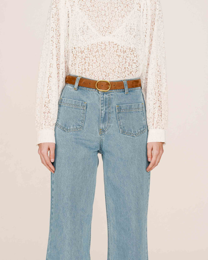 Ceinture en suedine chataigne Stallone