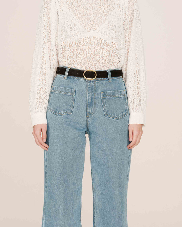 Ceinture en suedine noir Stallone