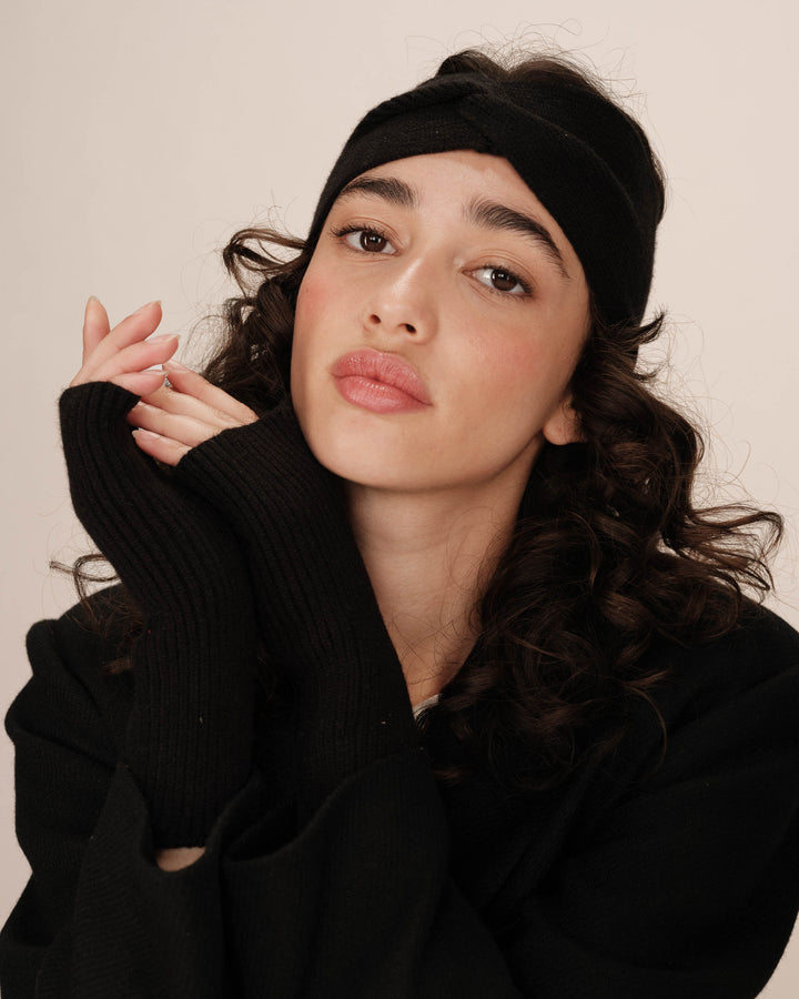 Knit headband noir Saladin