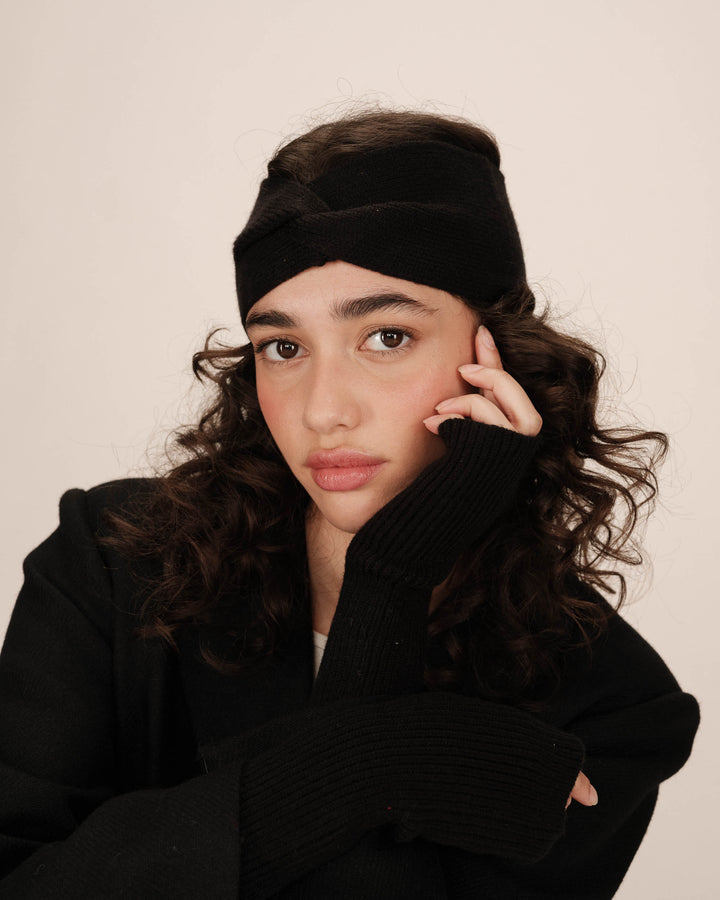 Knit headband noir Saladin