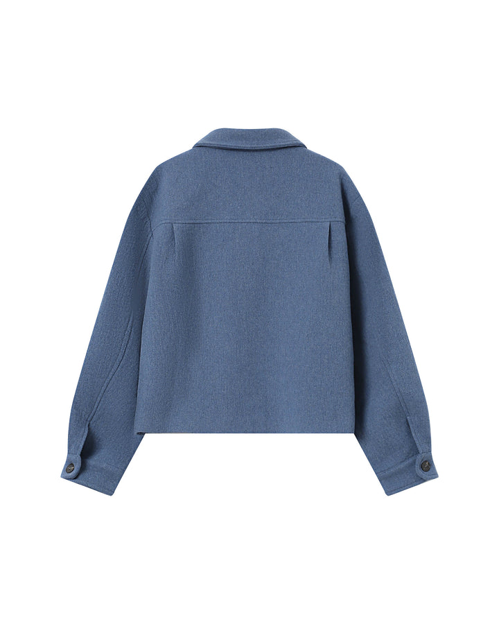 Wool boxy jacket bleu denim Novembre