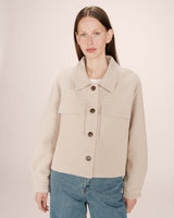 Veste boxy en laine greige Novembre