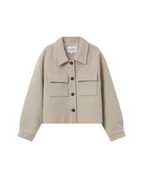 Veste boxy en laine greige Novembre