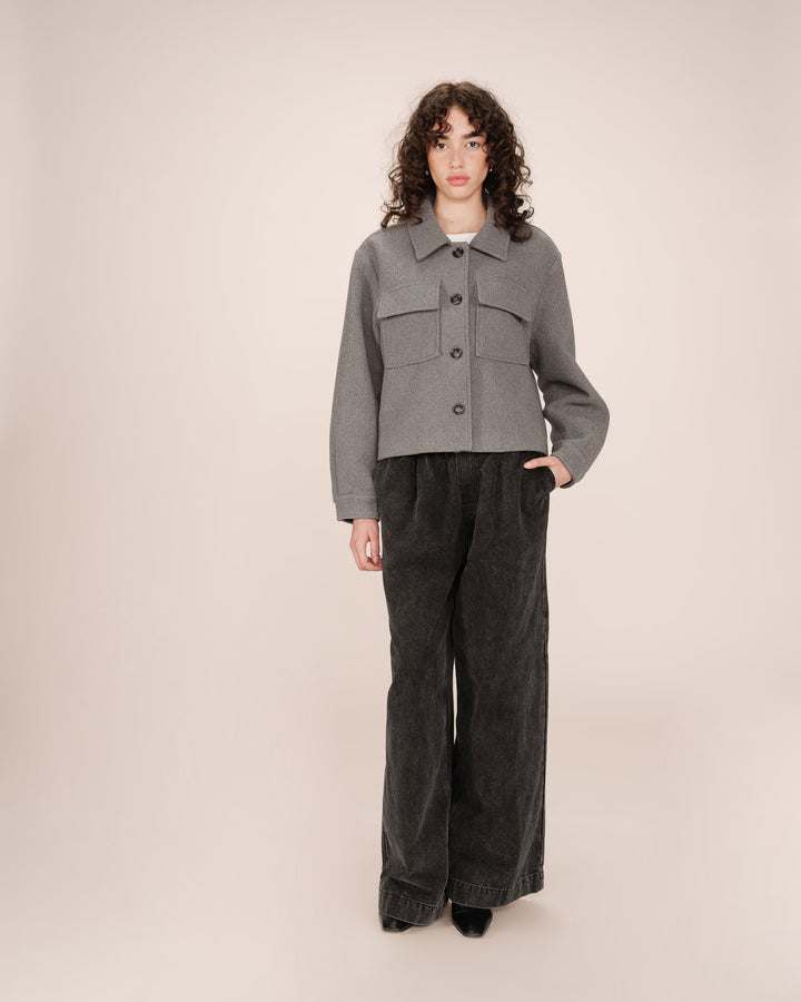 Wool boxy jacket gris Novembre