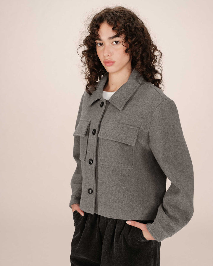 Wool boxy jacket gris Novembre