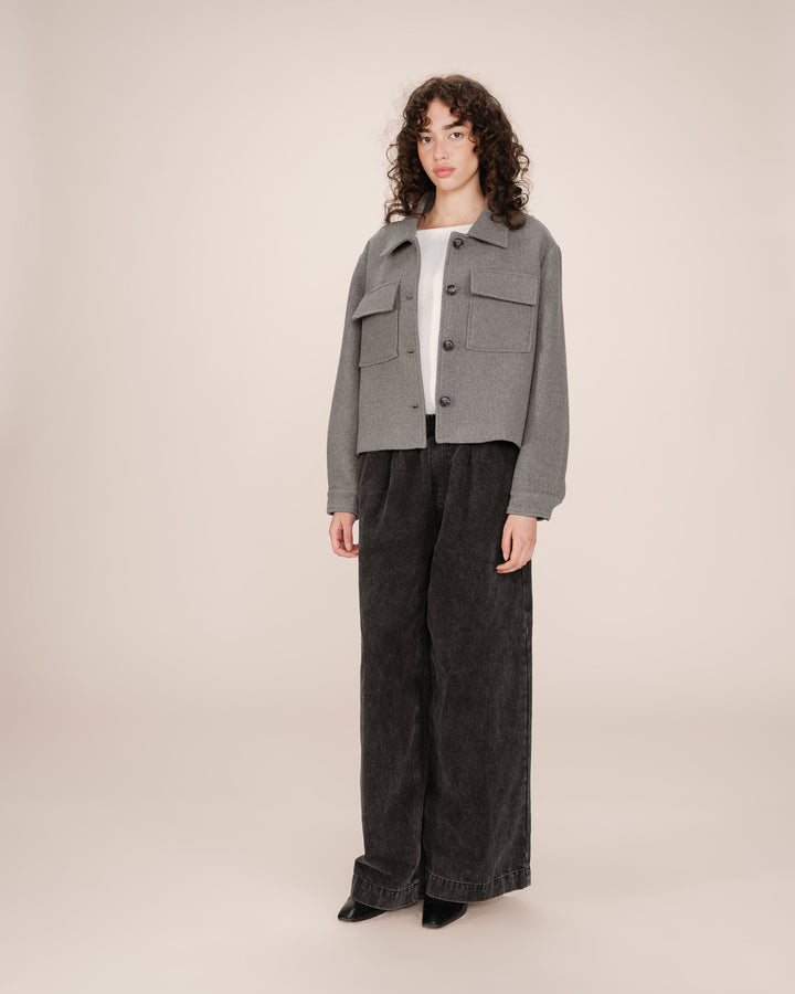 Wool boxy jacket gris Novembre