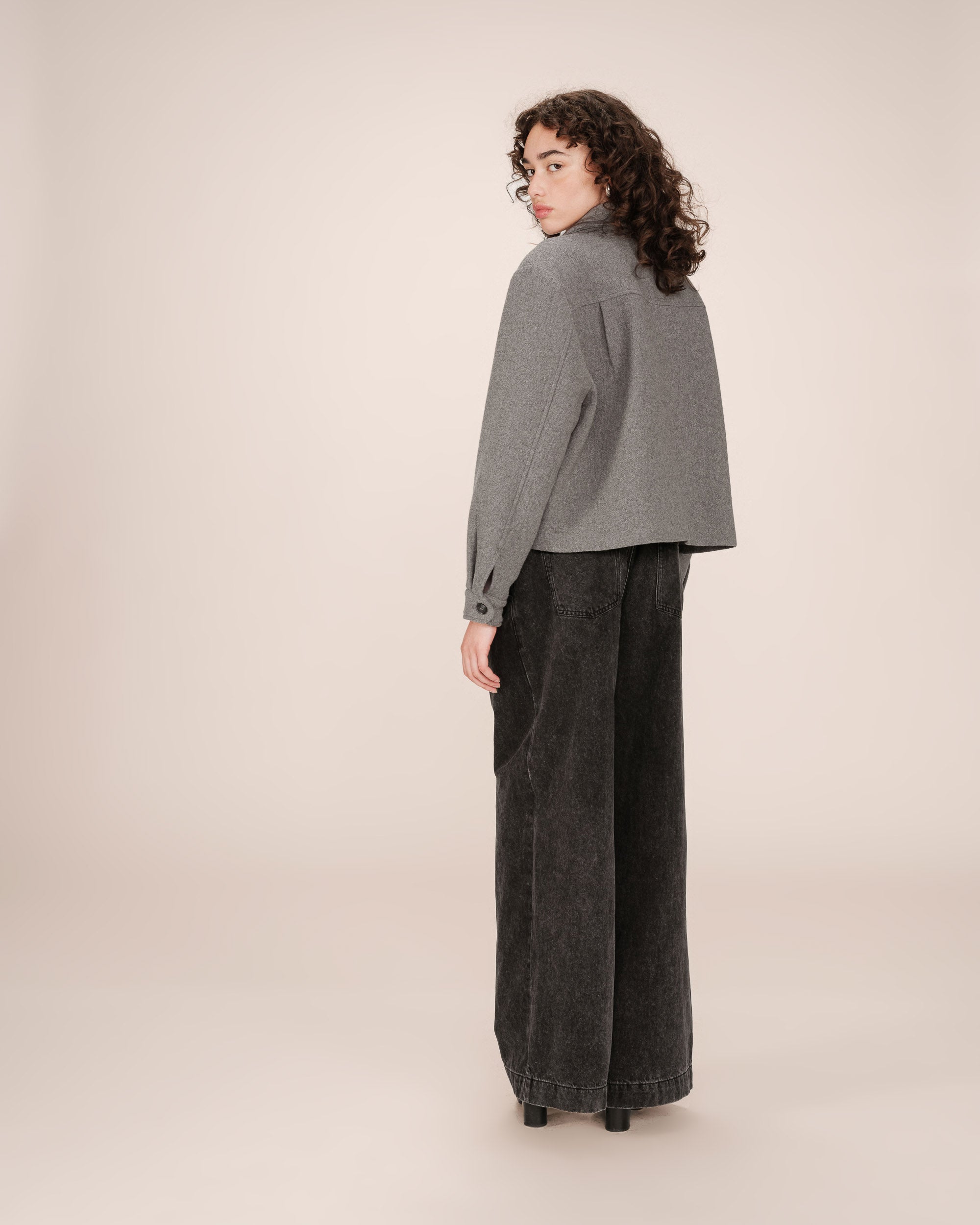 Wool boxy jacket gray Novembre