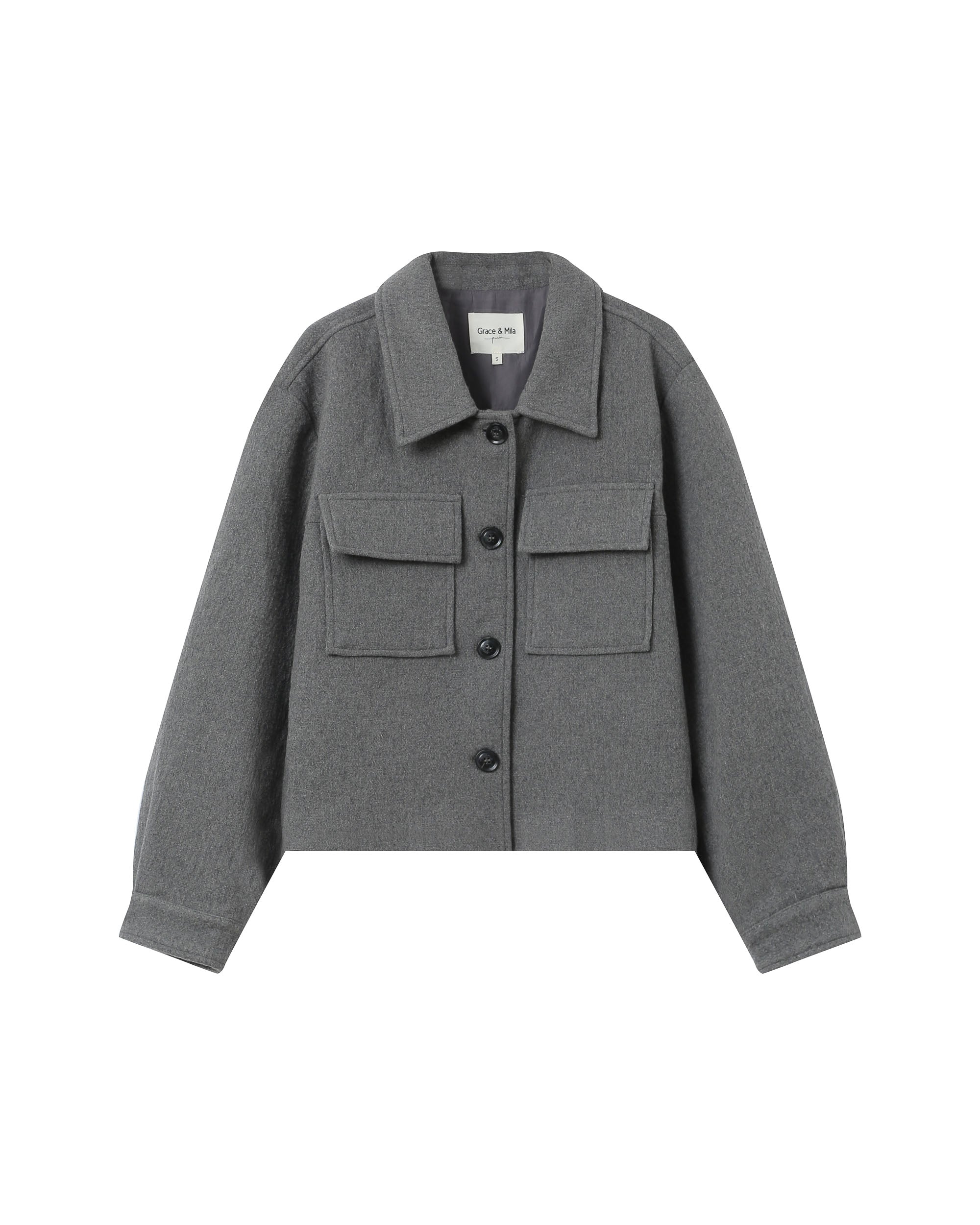 Wool boxy jacket gray Novembre