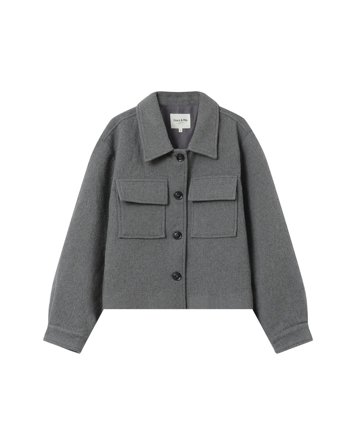 Wool boxy jacket gris Novembre
