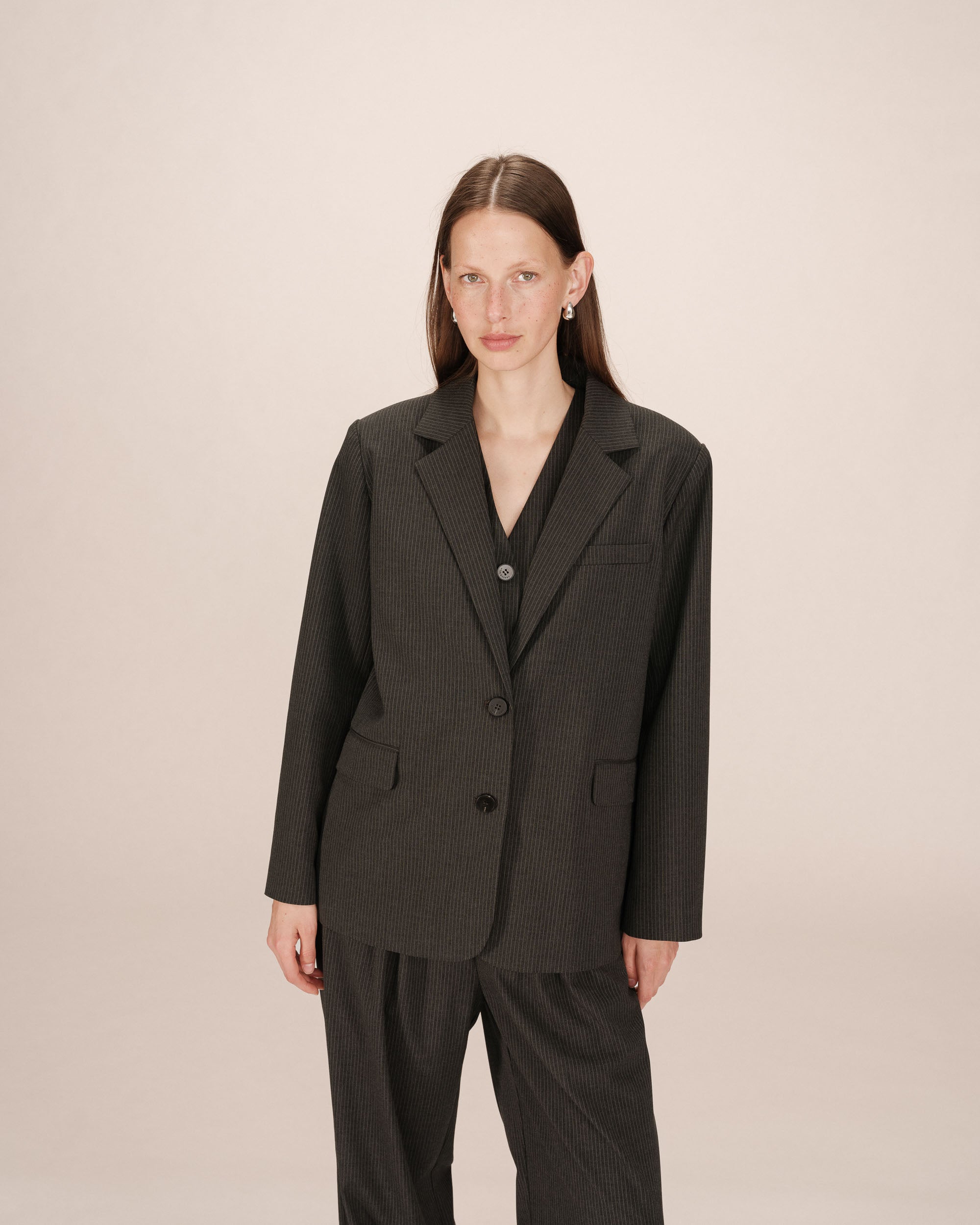 Straight striped blazer anthracite Silly