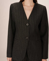 Fitted striped blazer carbon Shain