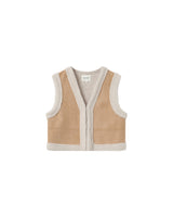 Veste en daim et shearling sable Sohen