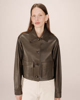 Faux leather jacket chocolatee Solange