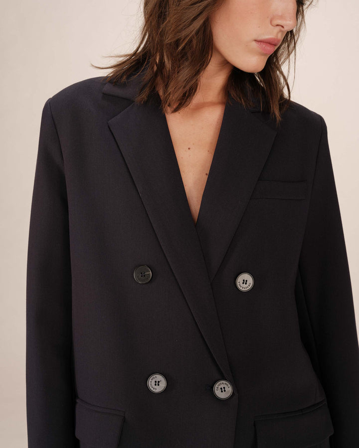 Blazer croise droit marine Sureau