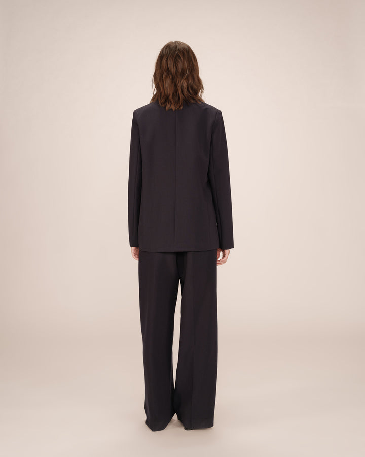 Blazer croise droit marine Sureau