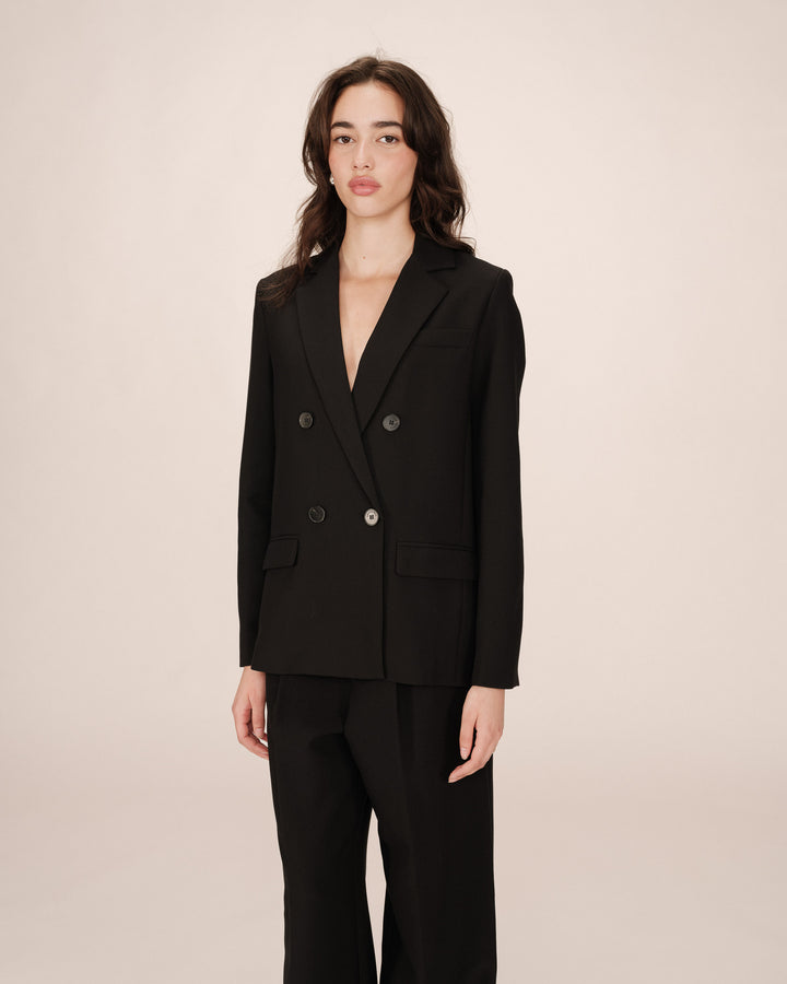 Blazer croise droit noir Sureau