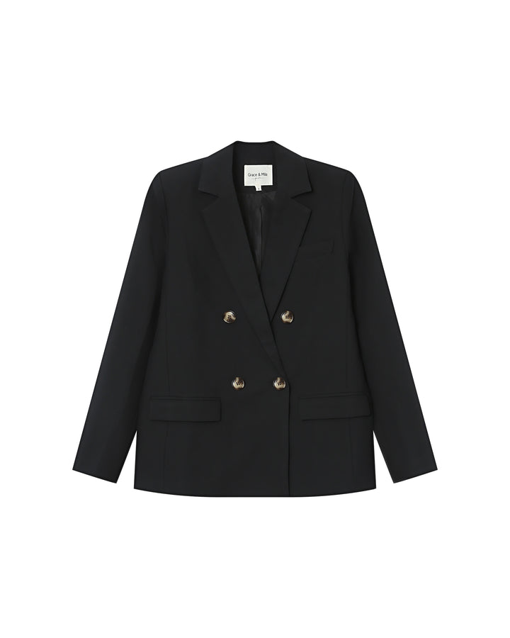 Blazer croise droit noir Sureau