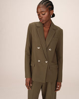 Blazer croise droit vert foret Sureau