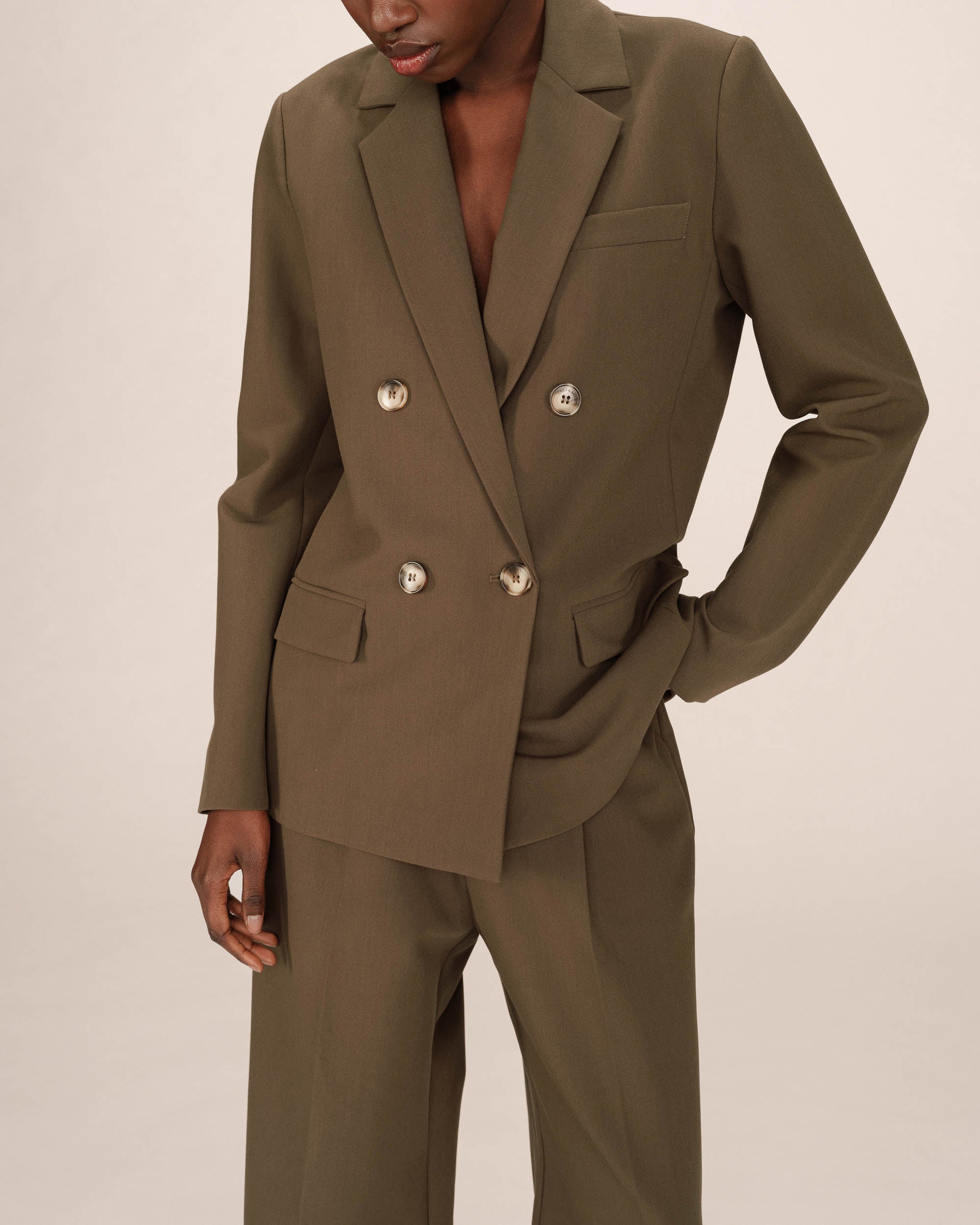 Blazer croise droit vert foret Sureau