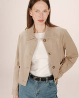 Veste en suedine greige Sullivan