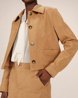 Suede-look jacket ocher Sullivan