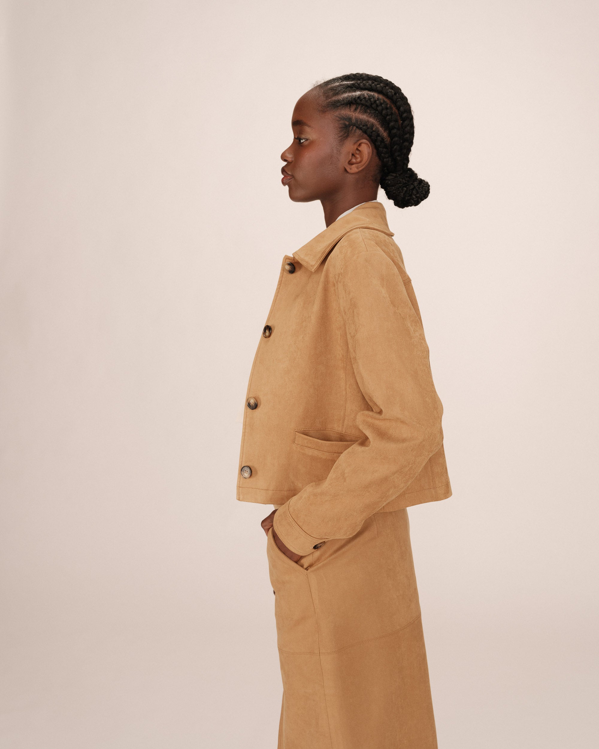 Suede-look jacket ocher Sullivan