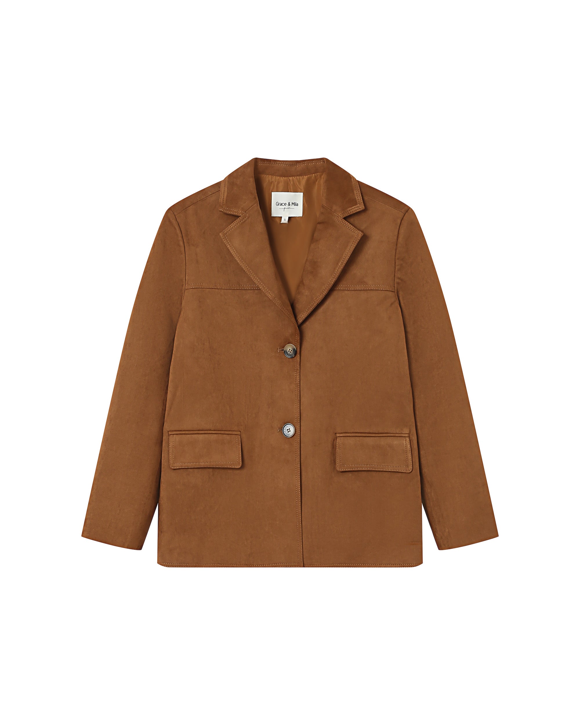 Suede-look blazer camel Shannon