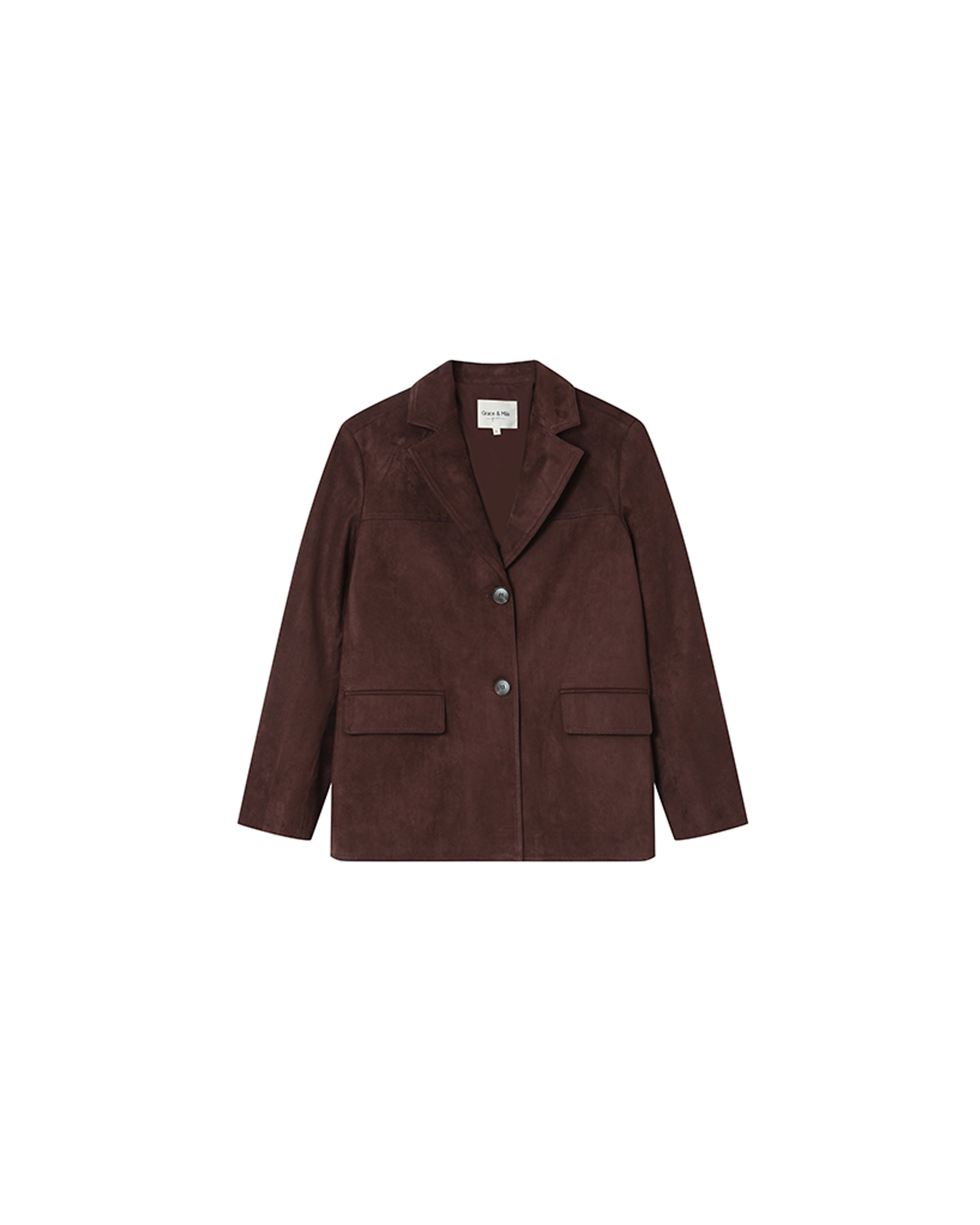 Suede-look blazer chocolatee Shannon