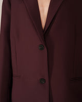 Blazer large droit bordeaux Strong