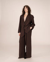 Blazer large droit chocolat Strong