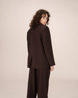 Blazer large droit chocolat Strong