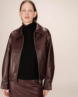Faux leather jacket burgundy Sunisa