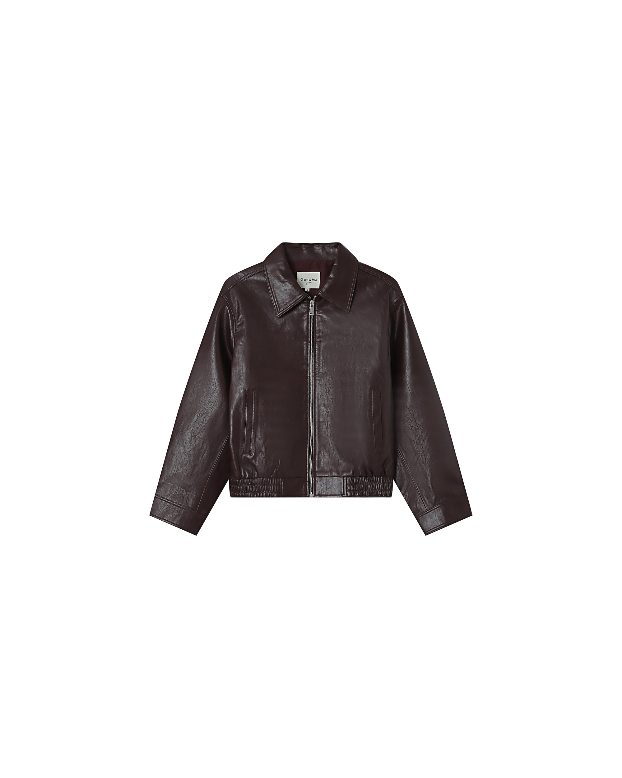 Faux leather jacket burgundy Sunisa