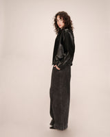Veste en simili cuir noir Sunisa