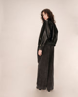 Veste en simili cuir noir Sunisa