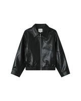 Veste en simili cuir noir Sunisa