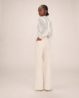 Pantalon large velours ecru Samba