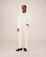 Pantalon large velours ecru Liberty