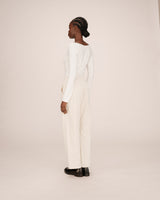 Pantalon large velours ecru Liberty