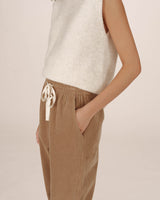 Pantalon large velours greige Liberty