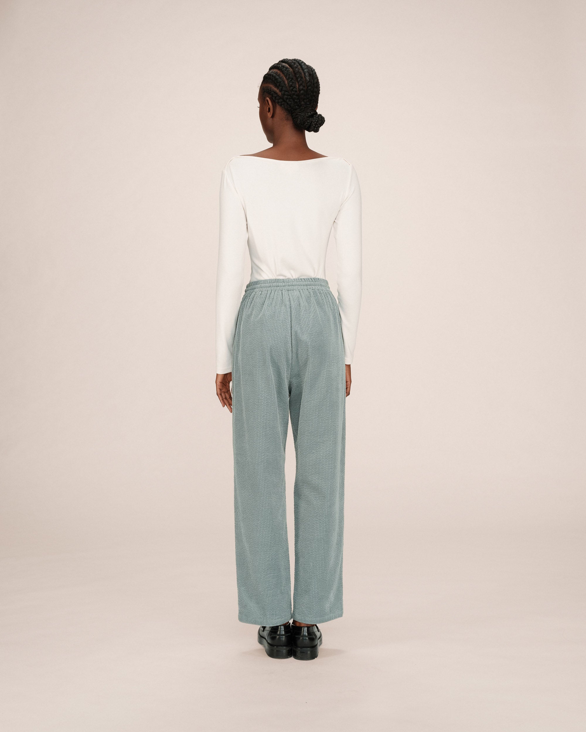 Pantalon large velours sauge Liberty