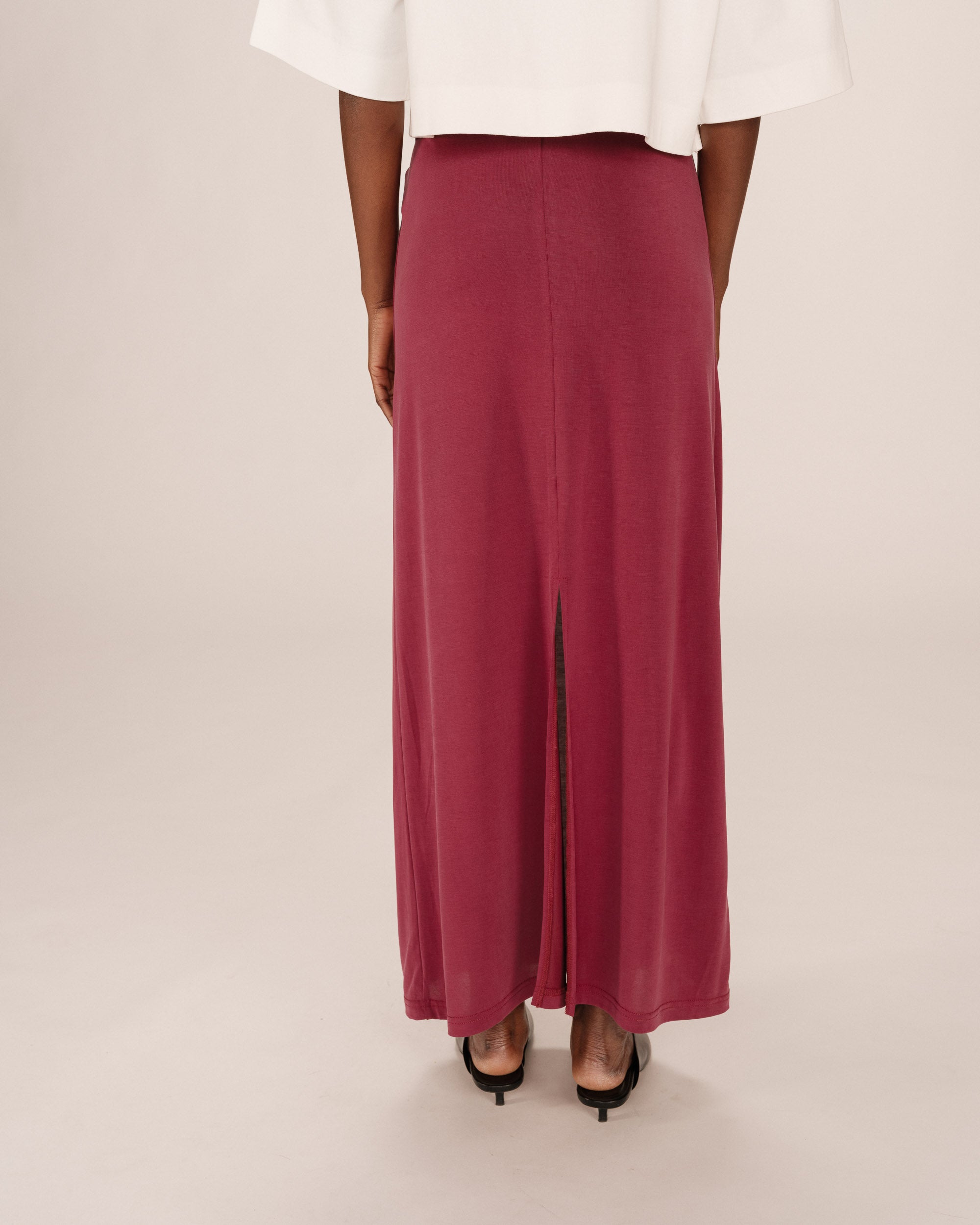 Jupe en modal bordeaux Sama