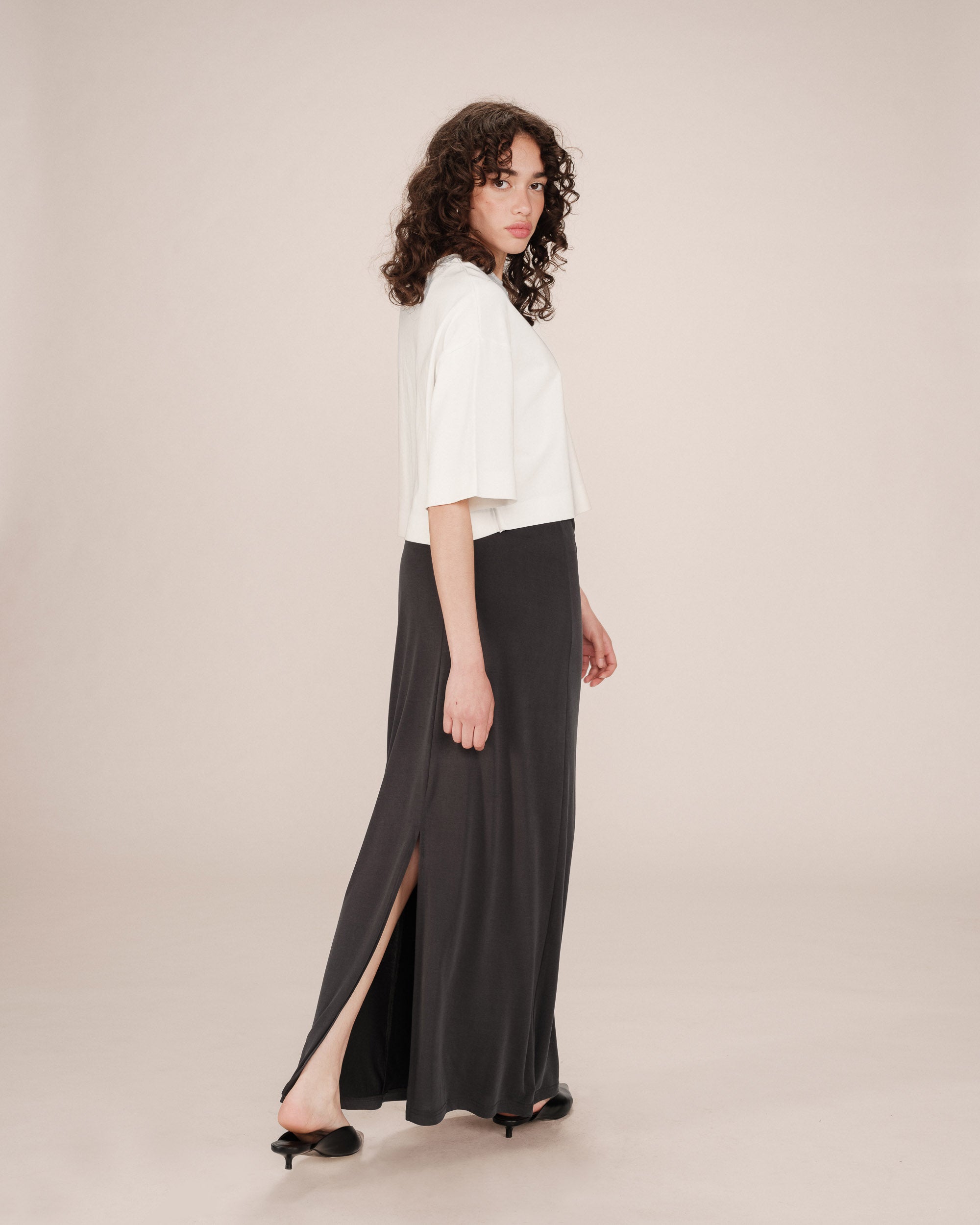 Jupe en modal carbone Sama