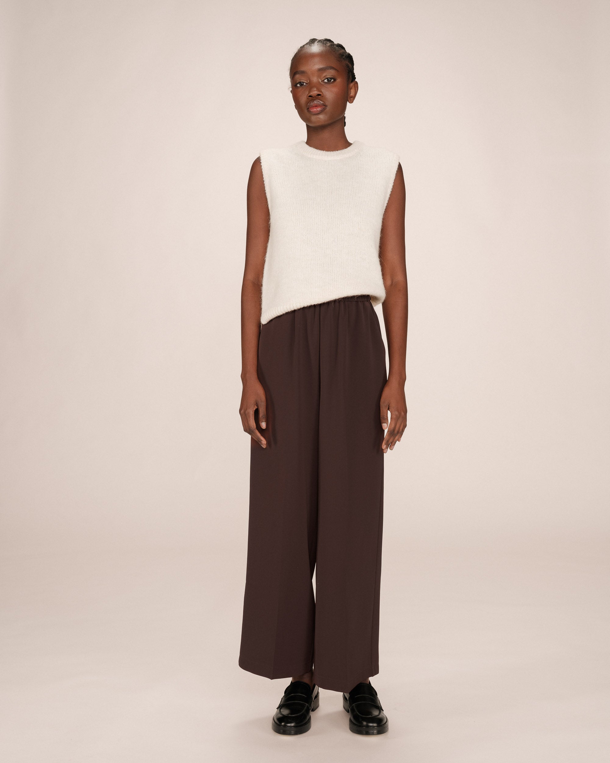 Pantalon fluide chocolat Noblesse